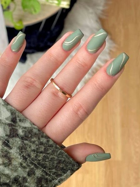 sage green nails